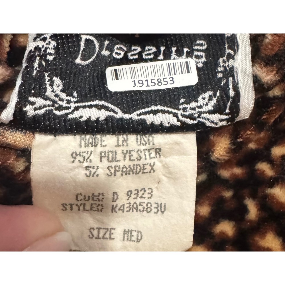 Vintage Dressing Clio Brown Print Long Sleeve Square Neck Dress‎ Medium - Picture 10 of 11